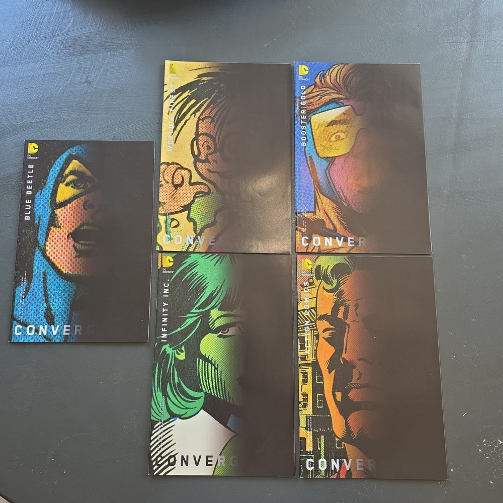 DC Comics Convergence Chip Kidd Variant Cover Lot 5 Blue Beetle Booster Gold